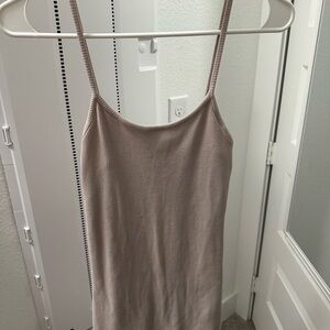 Lulu's Taupe Ribbed Camisole Top
